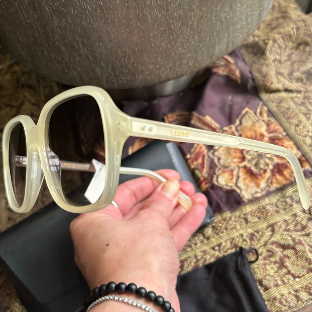 Authentic CELINE 57 2 dots Aviator Acetate gradient Sunglasses - Picture 9 of 14